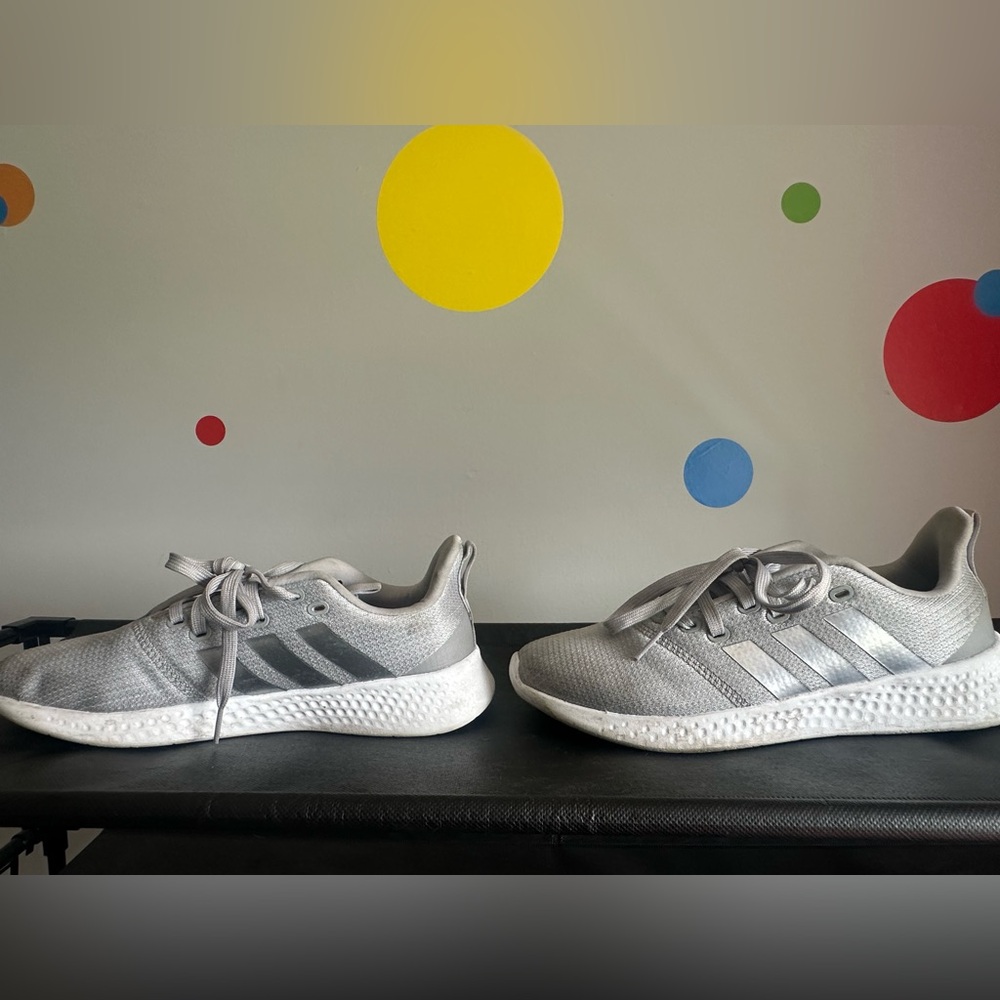 Adidas Gray Sneakers Modern Design Mesh Upper